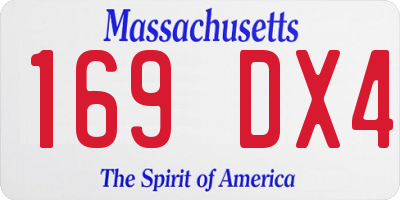 MA license plate 169DX4