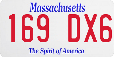 MA license plate 169DX6