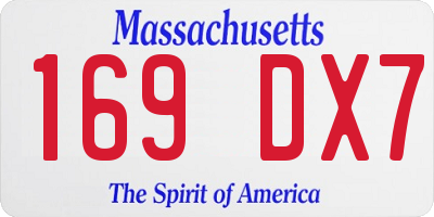 MA license plate 169DX7