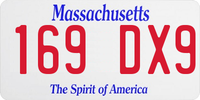 MA license plate 169DX9