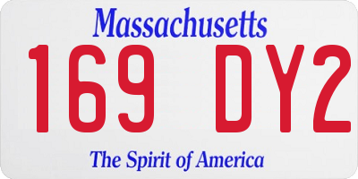 MA license plate 169DY2