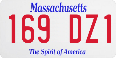 MA license plate 169DZ1