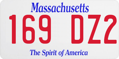 MA license plate 169DZ2