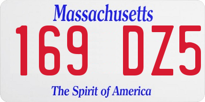 MA license plate 169DZ5