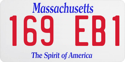 MA license plate 169EB1