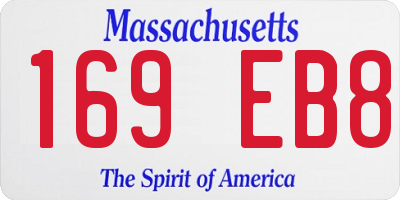 MA license plate 169EB8