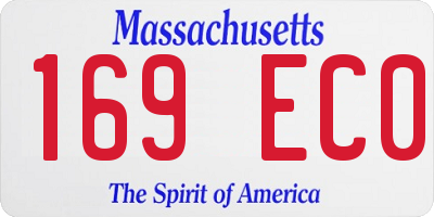 MA license plate 169EC0