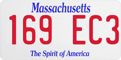 MA license plate 169EC3