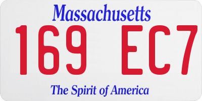 MA license plate 169EC7