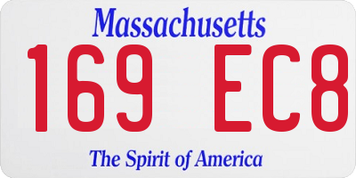 MA license plate 169EC8