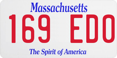 MA license plate 169ED0