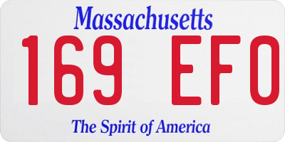 MA license plate 169EF0