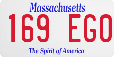MA license plate 169EG0