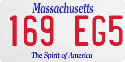 MA license plate 169EG5