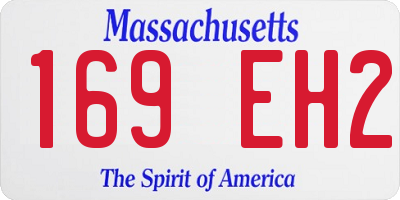 MA license plate 169EH2