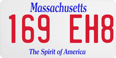 MA license plate 169EH8