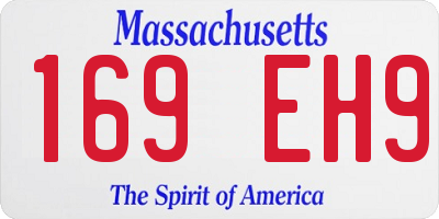 MA license plate 169EH9
