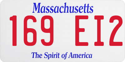 MA license plate 169EI2