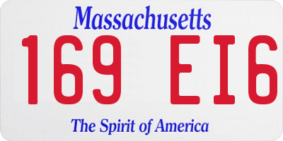 MA license plate 169EI6