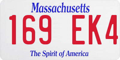 MA license plate 169EK4