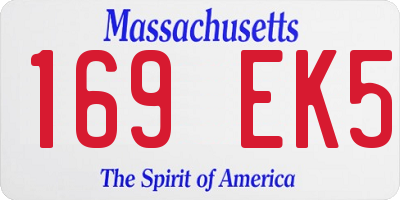 MA license plate 169EK5