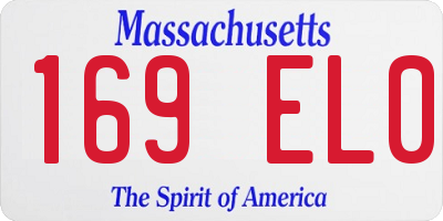 MA license plate 169EL0