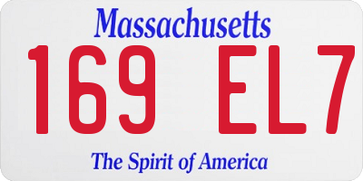 MA license plate 169EL7