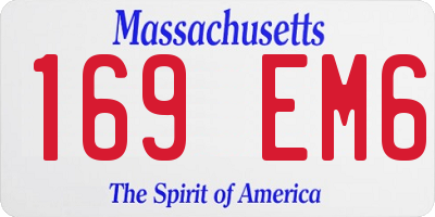 MA license plate 169EM6