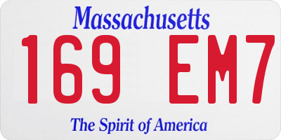 MA license plate 169EM7