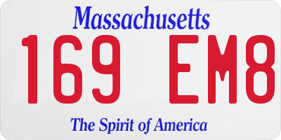 MA license plate 169EM8