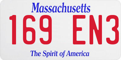 MA license plate 169EN3
