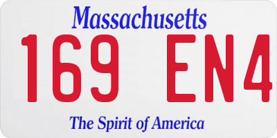 MA license plate 169EN4