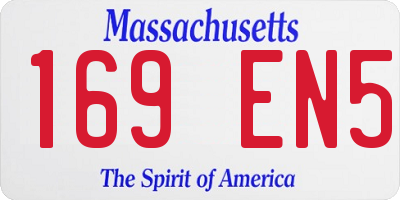 MA license plate 169EN5