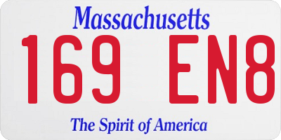 MA license plate 169EN8