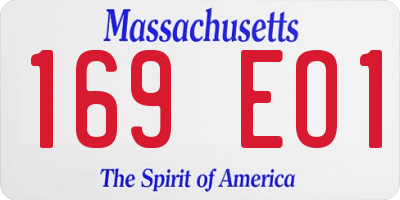 MA license plate 169EO1