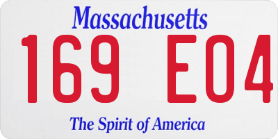 MA license plate 169EO4