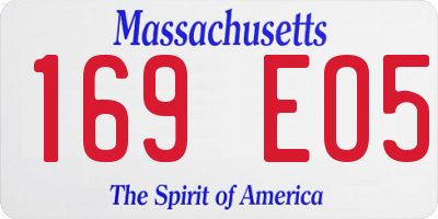 MA license plate 169EO5