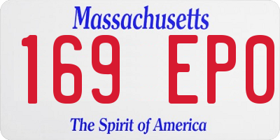 MA license plate 169EP0