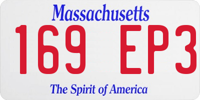 MA license plate 169EP3
