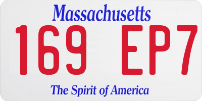 MA license plate 169EP7