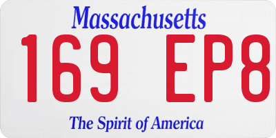MA license plate 169EP8