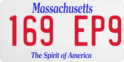 MA license plate 169EP9