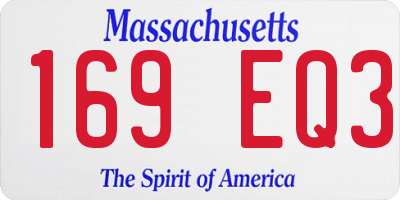 MA license plate 169EQ3