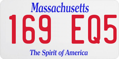 MA license plate 169EQ5