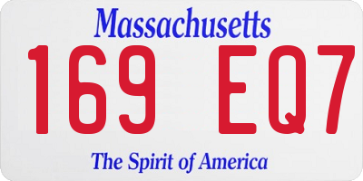 MA license plate 169EQ7