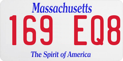 MA license plate 169EQ8
