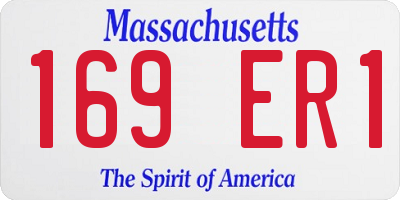 MA license plate 169ER1