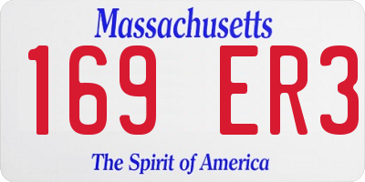 MA license plate 169ER3