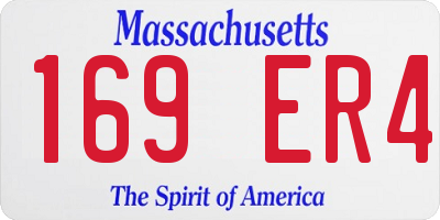 MA license plate 169ER4