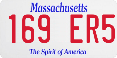 MA license plate 169ER5